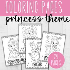 coloring pages for princesses with the text, free printables and instructions to color