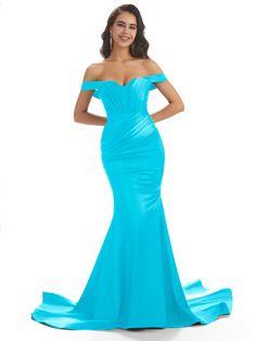 Sexy Soft satin Off Shoulder Floor-Length Mermaid With Chapel Train Bridesmaid Dresses - ChicSew Mermaid Dress With Ruched Bodice For Prom Evening, Mermaid Dress With Ruched Bodice For Prom Season, Satin Fishtail Evening Dress For Gala, Wedding Evening Dress With Ruched Bodice And Mermaid Hem, Glamorous Bridesmaid Dress With Mermaid Hem, Formal Satin Fishtail Evening Dress, Glamorous Mermaid Bridesmaid Dress For Prom Season, Bridesmaid Floor-length Mermaid Dress For Prom, Prom Evening Dress With Ruched Bodice And Mermaid Hem