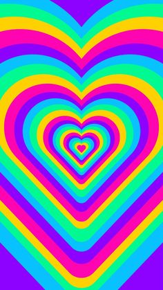 an image of a heart shape in rainbow and blue colors with lots of stripes on it