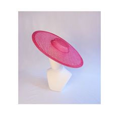 One cartwheel woven sinamay straw hat base in hot pink that measures approximately 17.25" (43.8cm) in diameter. Crown is 1.25" (3cm) high and 6" wide (15.24cm). The edges of the brim are finished in wired sinamay. The multi-layer stiffened sinamay straw has a great sturdy weave and provides excellent support for your millinery creations. This is NOT a ready to wear finished hat and will not stay on your head unless you add a head band or elastic to wear. This base does have a small sleeve sewn into the crown that will accomodate headbands listed separately in my shop. Add embellishments of your choice. Sinamay is a natural material and you may see some color striations in the weave. This is not a defect, but is the result of how different natural fibers respond to dye. A nice high quality Hat Form, Sinamay Hat, Blank Hats, Sinamay Hats, Millinery Supplies, Hat Base, Not Ready, Cute Room Decor, Head Band