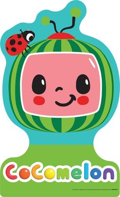 a cartoon character with a watermelon on it's head and the words cocomelon