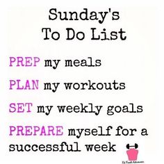 a pink and black poster with the words sunday's to do list