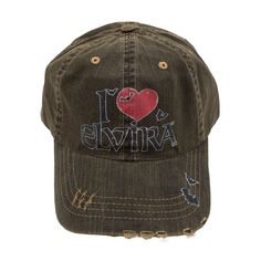 Elvira I Heart Distressed Herringbone Hat – Elviras Bootique Weird Aesthetic, Clothing Pieces, Fit Inspo, Fitness Inspo, Vintage Look, Cool Gifts, Vintage Looks, Low Profile, Herringbone