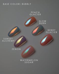 ✨ Berry Glacier is our finely milled, color-shift chrome powder, specially formulated to achieve the irresistibly glossy glazed finish, in a dual-color sheen finish. Achieve a professional, salon-quality finish right at home, even for beginners.• 1g Container + Dual Sided Applicator Included• Vegan 🥕 & Cruelty-Free 🐰 + HEMA Free• Does not contain formaldehyde, toluene, DBP, camphor, formaldehyde resin, or xylene and doesn’t contain parabens, fragrances, animal ingredients, & ethyl tosylamide C Magenta Chrome Nails, Mauve Chrome Nails, Chrome Nail Colors, Hair Dues, Red Chrome Nails, Chrome Nail Art, Soft Gel Nails, Glitter Gel Polish, Watermelon Sugar