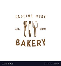 bakery logo with utensils and spatulas