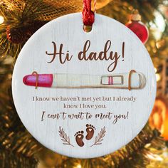 Dad To Be Ornament | Pregnancy Announcement Ornament Dads First Christmas, Pregnancy Announcement Ornament, Ornament Ceramic, Baby Christmas Ornaments, Dad To Be, Daughter Christmas, Baby Christmas, Expecting Baby, First Christmas Ornament