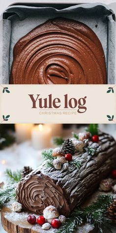 yule log christmas recipe with chocolate frosting