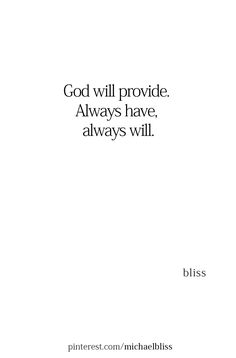 a white book cover with the words god will provide alwayss will