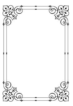 an ornate frame with scrolls and stars