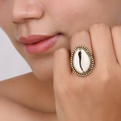 Cowrie shell Ring, Brass Cowrie Ring, Handmade Ring, Cowrie Beach Ring, Shell Ring, White cowrie shell ring, Woman Cowrie ring, Gift For Her Style :- Brass Cowry Shell Ring Material:-Solid Brass Ring face of measurement :- 20*14 mm Weight :- 4.00 to 7.00 Grams Approx.   Special Note:- Request all the buyers kindly share contact number during placement on order to avoid any delay by courier company. Our product are handmade and made with high quality gemstone and solid sterling silver. If you are Traditional Cowrie Shell Jewelry For Beach, Traditional Cowrie Shell Jewelry, Handmade Bohemian Cowrie Shell, Gold Cowrie Shell Earrings, Casual Cowrie Shell-shaped Jewelry, Beach Rings, Cowry Shell, Shell Ring, Handmade Brass