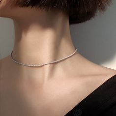 Bling Necklace, Sparkle Necklace, Hot Jewelry, Party Necklace, Silver Choker, Trendy Necklaces, Chain Choker Necklace, Choker Collar, Collars For Women