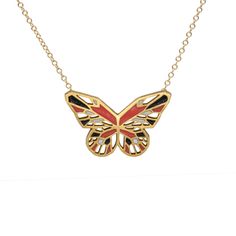 Monarch Butterfly necklace gold Red Butterfly Charm Necklace, Multicolor Butterfly Charm Necklaces, Red Butterfly Necklace For Gift, Butterfly Print Butterfly Necklace For Gift, Butterfly Necklace As Gift, Butterfly Print Necklace For Gift, Butterfly Print Necklaces For Gifts, Orange Butterfly-shaped Jewelry Gift, Orange Butterfly Jewelry For Gifts