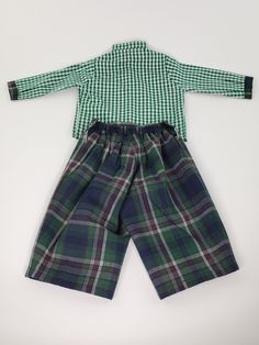 Long Sleeve Check and Plaid Set-Boy's Clothing-Boy's Clothing Store Shirt & Pants Set Alfa Baby Boutique Plaid Long Sleeve Sets For Fall, Plaid Set, Stylish Boys, Boys Set, French Seam, Plaid Fabric, Green Plaid, Check Pattern, Mandarin Collar