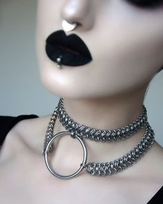 Vertebrae O'ring Choker Chainmail Choker Stainless - Etsy Cyberpunk Alien, Chainmail Choker, Neck Rings, Neon Cyberpunk, Diy Choker, O Ring Choker, Estilo Swag, Chainmail Jewelry, Womens Chokers