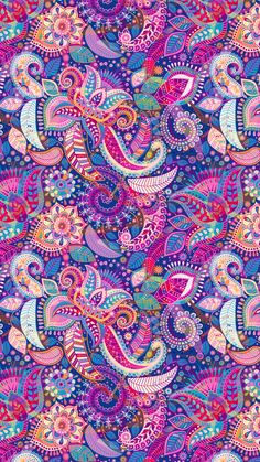 a colorful paisley pattern with lots of different colors