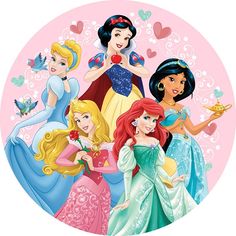 there are many princesses in this picture