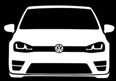 a white volkswagen car is shown on a black background with the word, vw