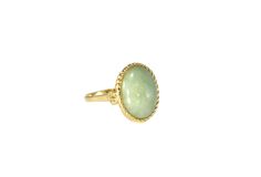 This is a show stopping 14k Gold Jade Ring by well known Jade Jewelry Mfg Sanuk. This gorgeous ring c1994, is designed in a true Victorian Style. It is a size 8 and can be resized to perfection by your local jeweler. The Jade gemstone is large and in perfect condition. The oval cabochon measures 17mm X 13mm X 4.5mm for a 8.06 carat weight. The setting and band are crafted in highly polished 14k gold. We have safely tested and it is guaranteed to be at least 14k gold. The setting a rope edge whic Jade Gemstone, White Gold Wedding, Jade Ring, Jade Jewelry, Vintage Victorian, Chain Link Necklace, Oval Cabochon, Victorian Style, 10k Gold