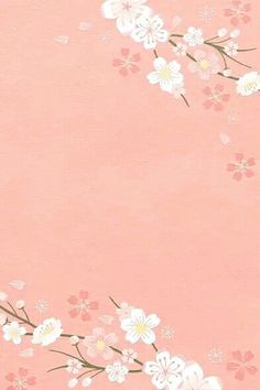 a pink background with white flowers on it