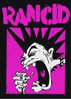 an image of a poster with the word rancid in it's mouth