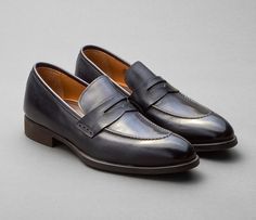 SC524 Deco Penny Loafer in Nero | Luxury Handmade Italian Leather – Scarpe di Bianco Classic Formal Loafers, Classic Italian Moccasins For Semi-formal Occasions, Classic Italian Loafers For Formal Occasions, Timeless Moc Toe Loafers, Timeless Cap Toe Loafers For Galas, Timeless Italian Loafers With Round Toe, Wingtip Loafers For Semi-formal Occasions, Elegant Formal Tassel Loafers With Goodyear Welt, Formal Timeless Goodyear Welted Moccasins