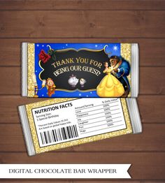 the beauty and the beast candy bar wrapper