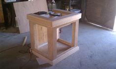 a workbench in the process of being built