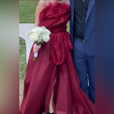 One Of A Kind Imported Dress. Cannot Find Another One In The Market. Back Is Corset. Dress Is Very Light And Fits Tight. Belt Is Added And Can Be Removed. Burgundy Silk Wedding Dress, Red Silk Wedding Dress, Corset Dress, Another One, Dress Backs, The Dress, Maxi Dress, Womens Dresses, Red