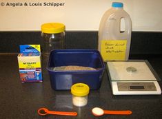 the kitchen counter is clean and ready to be used as a cooking station for baking