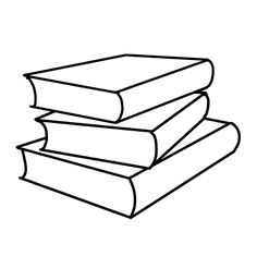 three books are stacked on top of each other in the shape of a pyramid coloring page