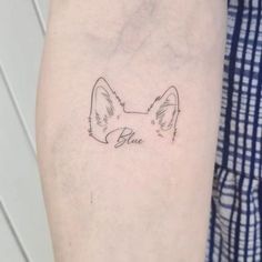 Dogs Ears Outline Tattoo, Dog Ear Memorial Tattoo, Corgi Head Outline Tattoo, Pet Silloute Tattoo, Dog Ear Outline Tattoo Silhouettes, Gsd Ear Tattoo, Outline Of Dogs Head Tattoo, Labrador Retriever Ear Tattoo, Akita Tattoo Minimalist