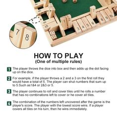 the instructions on how to play with wooden blocks and numbers for children's games