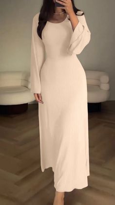 Modest Long Sleeve Dresses Casual, Professional Dress Women, Professional Dress For Women, Wind Skirt, Irregular Skirt, Patch Dress, Casual Professional, Professional Dress, Elegant Outfits