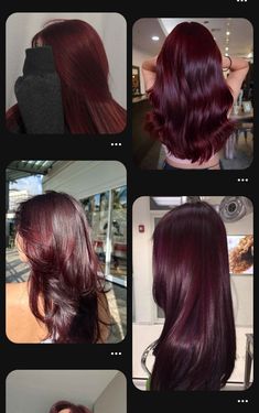 Cherry Wine Hair Color Burgundy, Dye Styles, Hair Aesthetics, Hair Asian, Curly Color, Hair Color Burgundy