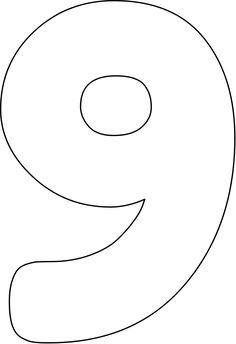 the number nine coloring page is shown in black and white, with no numbers on it