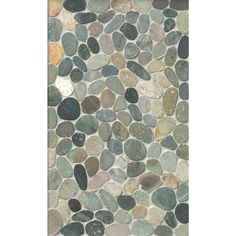 Polished Medium Sliced Earth Pebbles Mosaic Wall and Floor Tile - 12 x 12 in. - The Tile Shop River Rock Tile, Pebble Shower Floor, Rock Shower, Pebble Mosaic Tile, Rock Tile, Rustic Shower, Connected Design, Pebble Mosaic, The Tile Shop