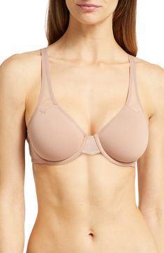 Designed to flatter your natural shape, this everyday bra features unlined seamless cups for smooth support under body-conscious fabrics. Convertible straps add versatility to this fan-favorite style, while cotton-like Supplex® fabric ensures a lightweight, breathable feel. Convertible straps 88% nylon, 12% spandex Hand wash, dry flat Imported Classic Seamless Bra, Classic Seamless Solid Bra, Classic Seamless Solid Color Bra, Compressive Underwire Bra, Solid Compressive Underwire Bra, Solid Color Light Support Underwire Nursing Bra, Classic Underwire Bra With Soft Touch, Solid Contoured Seamless Bra, Contoured Seamless Solid Color Bra