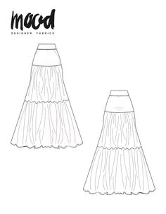 a drawing of a skirt with pleating on the bottom