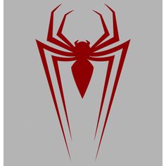 a red spider logo on a gray background