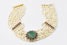 Emerald Ruby Pearl Diamond Gold Necklace Earring and Bracelet Suite | From a unique collection of vintage choker necklaces at https://www.1stdibs.com/jewelry/necklaces/choker-necklaces/ Diamond Gold Necklace, Necklaces Choker, Vintage Choker Necklace, Solitaire Diamond Pendant, Diamond Choker Necklace, Vintage Choker, Solitaire Pendant Necklace, Stylish Necklace, Gold Jewellery Design Necklaces