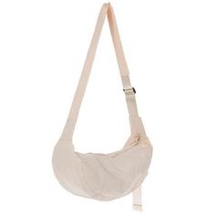 Dimensions: 8" x 18" x 6" Strap Drop Length: 19.5" Materials: Plastic, Fabric & Metal Color: Sand Quantity: 1 Keep things simple with this Sand Crescent Shoulder Bag. Its neutral tone allows it to match with both warm and cool colors, and its strap can be adjusted to your preferred length. Pair this bag with your favorite pastel fit to really make the colors pop! Trendy Beige Nylon Shoulder Bag, Trendy Nylon Canvas Bag With Adjustable Strap, Trendy Beige Nylon Bags, Casual White Baguette Bag For Travel, Casual Beige Nylon Bag, Beige Nylon Shoulder Bag With Adjustable Strap, Casual Beige Satchel With Adjustable Strap, Cream Nylon Shoulder Bag For Travel, Beige Nylon Shoulder Bag For School