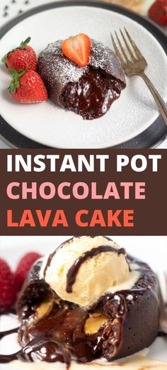 lava cake topped with strawberry made in instant pot Chocolate Molten Lava Cake, Molten Lava Cake, Fudgy Cake, Chocolate Lava Cake Recipe, Molten Chocolate Lava Cake, Lava Cake Recipes, Best Chocolate Desserts, Molten Lava Cakes, Molten Chocolate