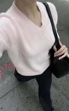 Light Pink Sweater, Light Pink Sweaters, Pink Pilates, Pink Outfits, Girly Fashion, Basic Outfits, Girly Outfits, Casual Style Outfits, Dream Clothes