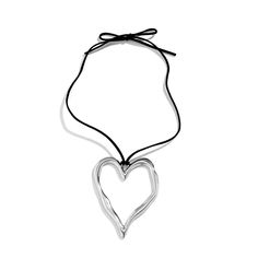 This classic Hollow Geometric Heart Pendant Rope Necklace adds the perfect touch of elegance and charm to your look. The hollow geometric heart pendant is crafted from quality materials and hangs from a sleek rope-style necklace. It's a timeless design that is sure to become a wardrobe staple. Adjustable Metal Heart Pendant Necklace, Chic Metal Heart Necklace, Chic Heart-shaped Metal Necklace, Chic Heart-shaped Adjustable Necklace, Chic Adjustable Heart-shaped Necklace, Chic Metal Necklace For Valentine's Day, Chic Silver Heart Necklace, Chic Silver Necklace For Valentine's Day, Valentine's Day Heart Pendant Necklace With Adjustable Cord