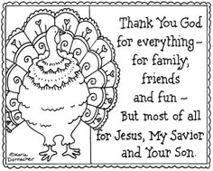 a coloring page for thanksgiving with a turkey