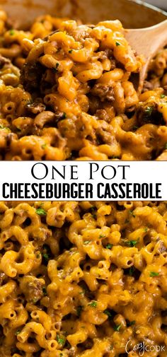 one pot cheeseburger casserole is an easy dinner recipe