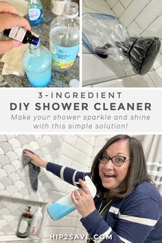 the 3 ingredient diy shower cleaner makes your shower sparkle and shine with this simple solution