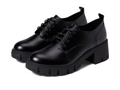 Platform Lace-up Shoes For Work With Round Toe, Trendy Round Toe Lace-up Shoes For Office, Fall Lace-up Shoes With Lug Sole For Work, Fall Workwear Lace-up Shoes With Lug Sole, Trendy Oxfords For Office In Fall, Workwear Oxfords With Reinforced Heel And Round Toe, Trendy Formal Fall Lace-up Shoes, Trendy Black Lace-up Shoes For Work, Fall Platform Lace-up Shoes For Work