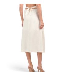 Weworewhat Cut Out Midi Skirt Size Xs Nwt Linen Blend. Color: Whisper White Chic Fitted Wrap Skirt For Brunch, Flowy Midi Wrap Skirt For Brunch, Elegant Relaxed Skirt For Brunch, Elegant Flowy Wrap Skirt For A Day Out, Elegant Spring Wrap Skirt For Daywear, Chic Asymmetrical Skirt For Brunch, Summer Wrap Skirt For Brunch, Lined, Chic Relaxed Maxi Skirt For Brunch, Summer Brunch Wrap Skirt With Lined Detail