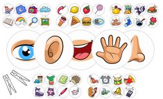 an assortment of stickers that include different types of eyes and hands, including one with the